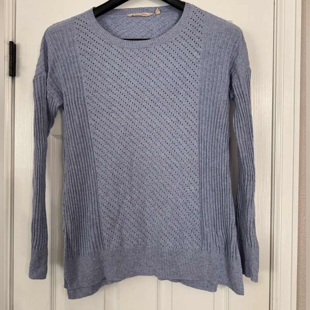 Soft Surroundings Womens Light Blue purple Knit Sweater Medium